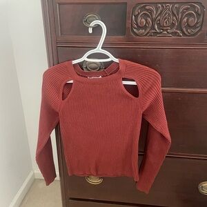 Old Navy Women's Cut-Out Ribbed Sweater - Rust